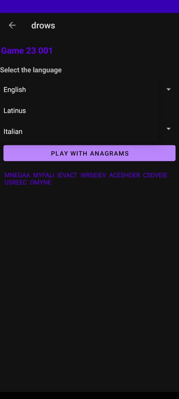 Drows, the anagrams game image 4