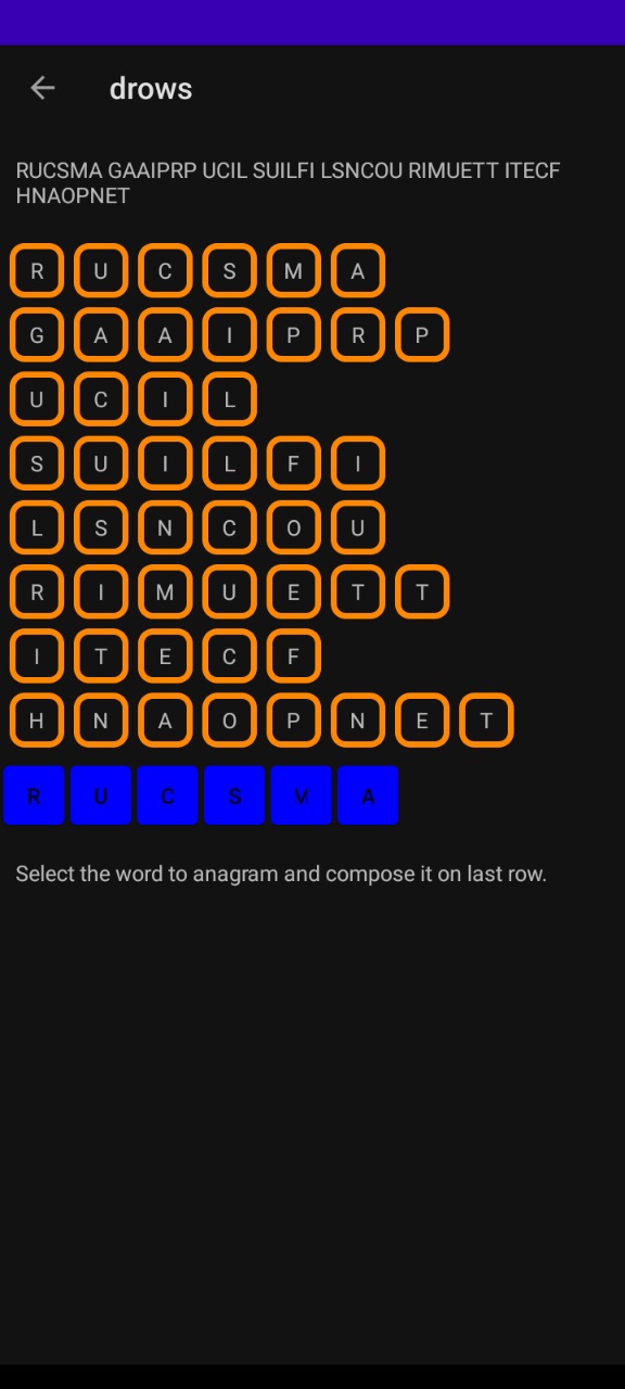 Drows, the anagrams game image 7