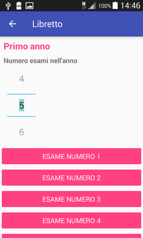 Scelta numero esami anno