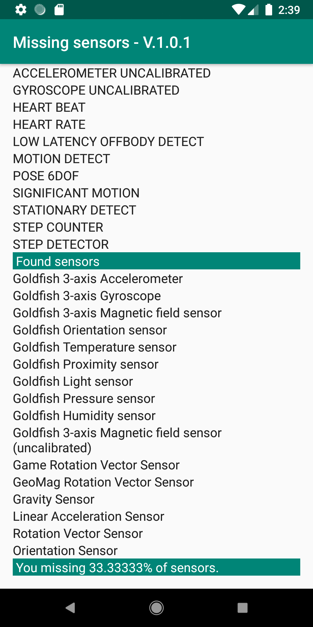 Missing Sensors App